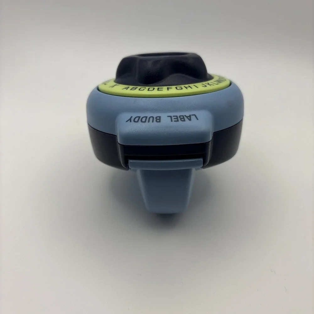 Dymo Label Buddy Manual Label Maker Embossing Organizer Tool Blue